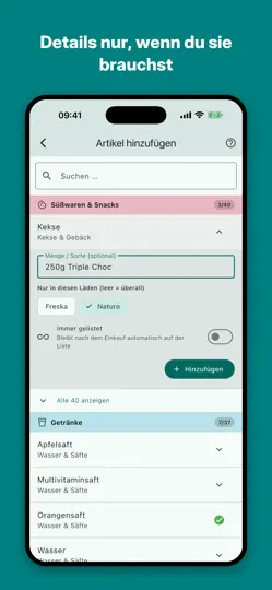 Screenshot von Aisly: Lernende Einkaufsliste auf dem iPhone 3