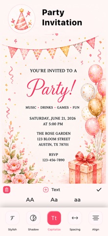 Invitation Card Maker . RSVP iPhone screenshot