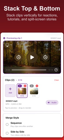Video Merger & Joiner iPhone screenshot