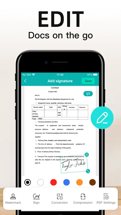 Screenshot 3 di 6 di pdf scanner app