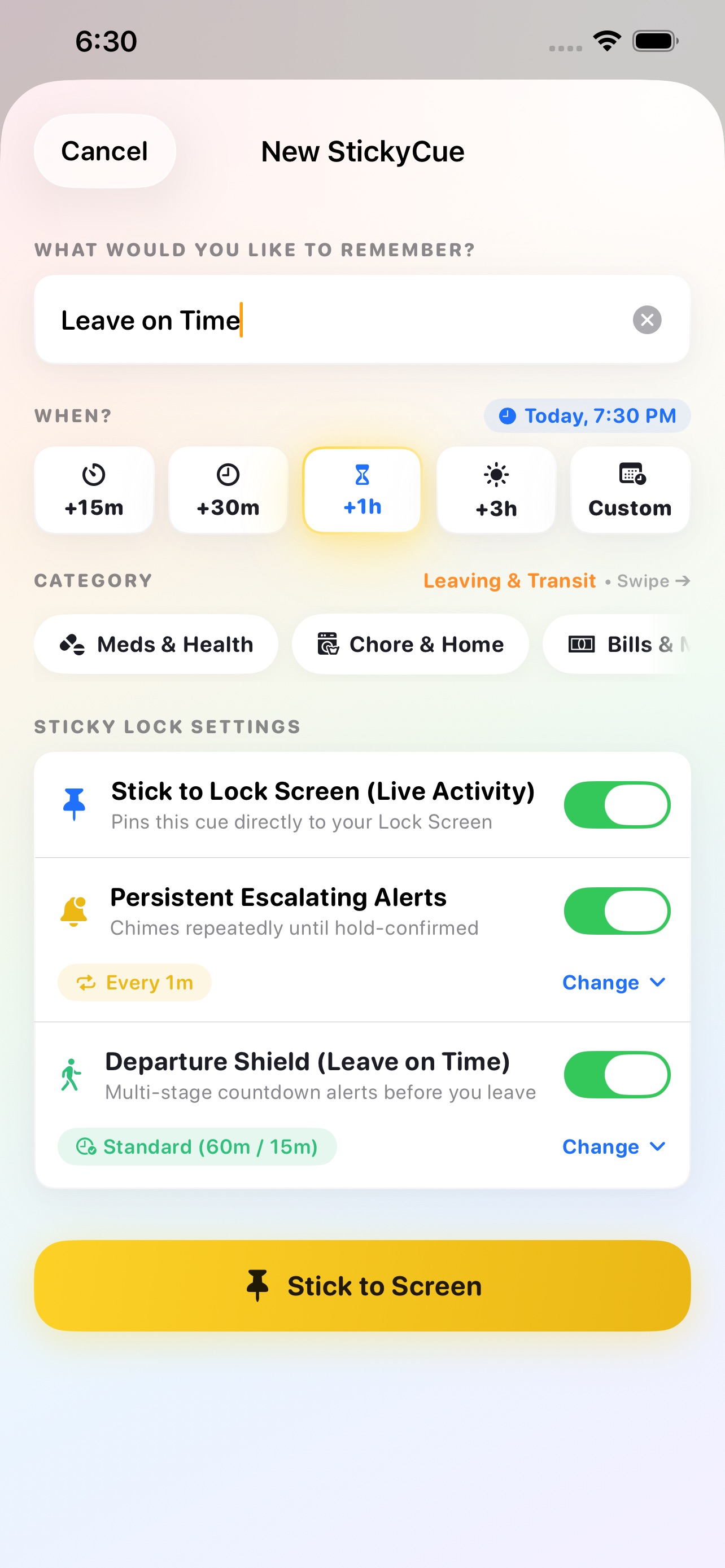 Screenshot 5 of StickyCue: Lock Screen Cues