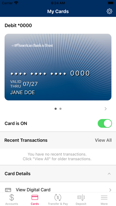 American Bank & Trust Screenshot