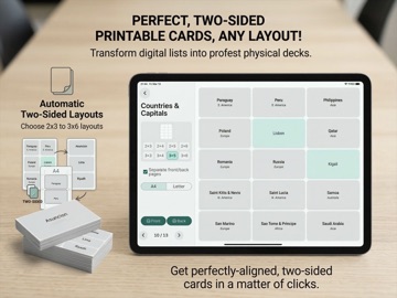 Print Flashcards: Double Sided iPad screenshot