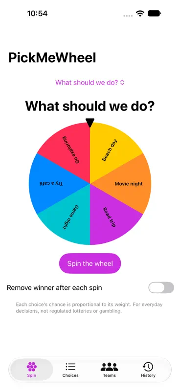 PickMeWheel screenshot 2 of 4