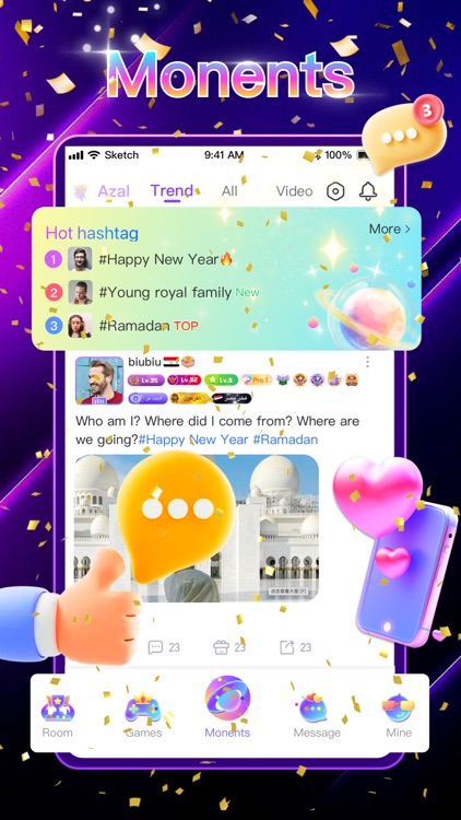 Azal Live - Voice Chat Group screenshot-5