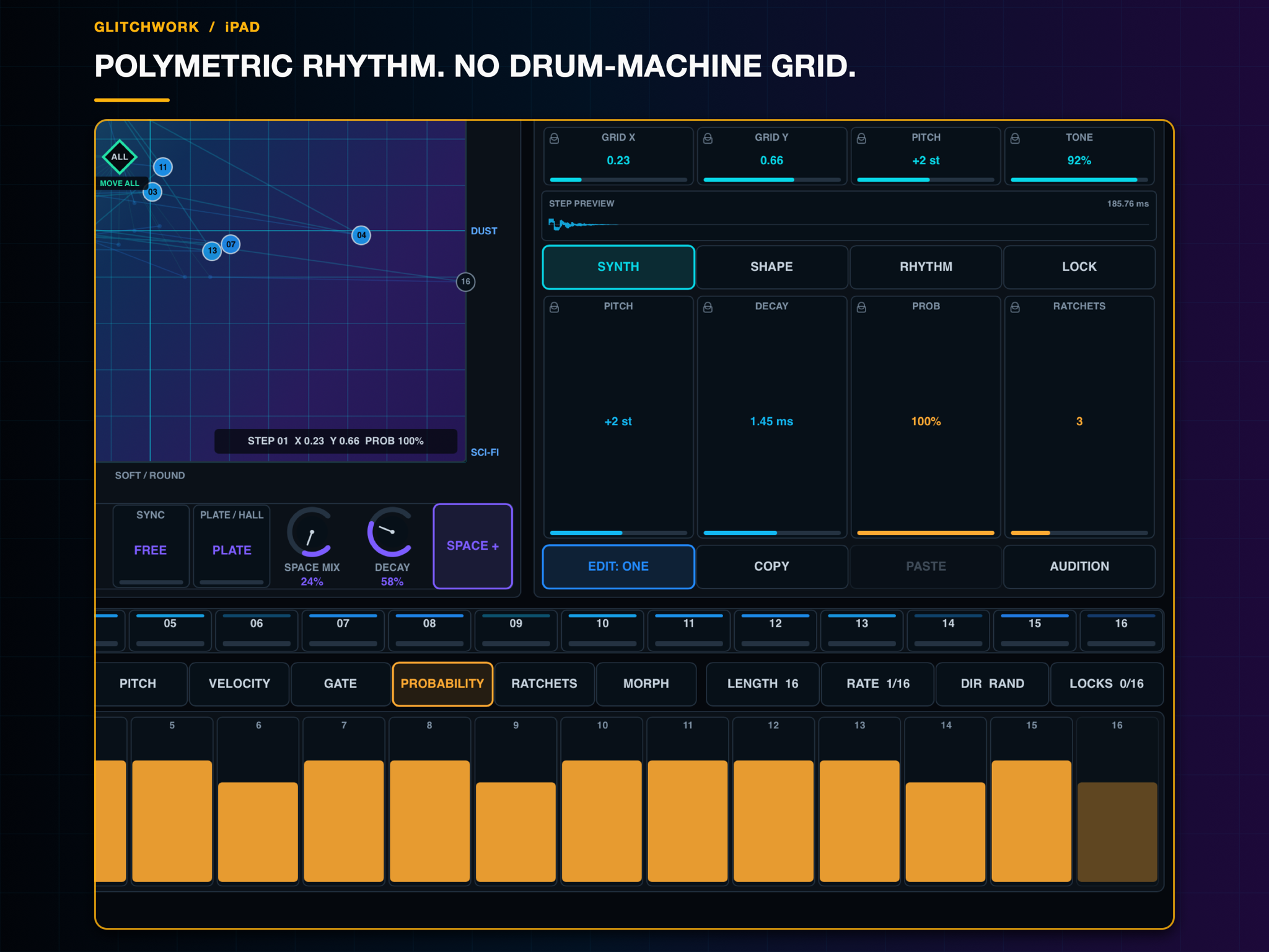 Glitchwork sequencer controls