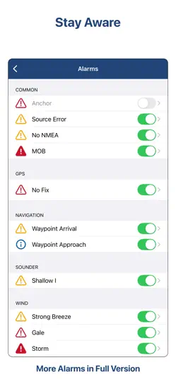 Captura de pantalla de NMEAremote LITE en iPhone 6