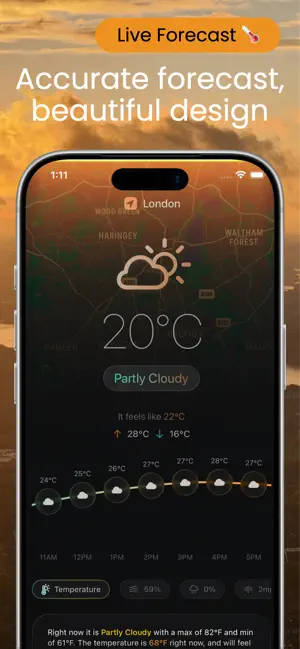WeatherGlow - Local Forecast iPhone screenshot 2