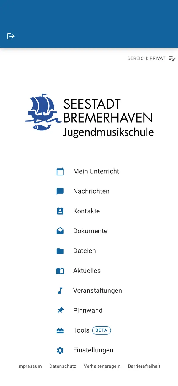 Screenshot #1 pour Jugendmusikschule Bremerhaven