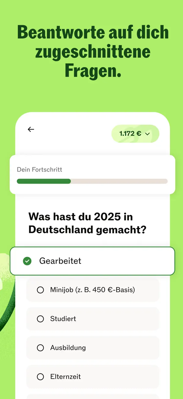 Taxfix: Online Steuererklärung Screenshot 2