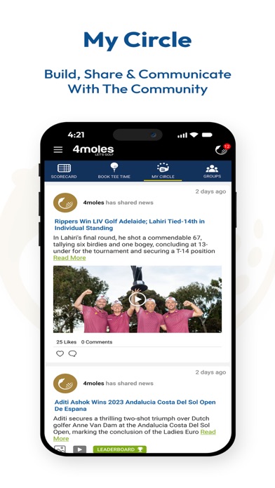 4moles Golf Handicap & Booking Screenshot