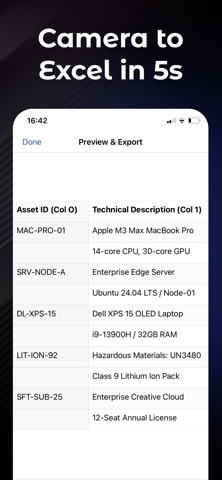 QuickScan: Image to Excel OCR iPhone screenshot