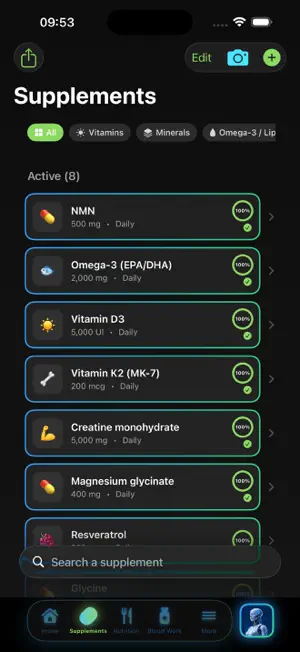 Veya: Longevity & Supplements screenshot 1
