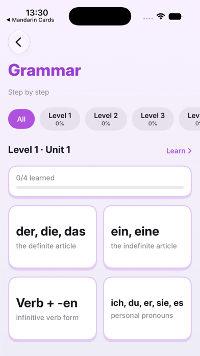 Flashcards - Learn German iPhone screenshot