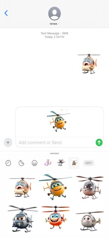 Whirring Helicopter Stickers iPhone screenshot