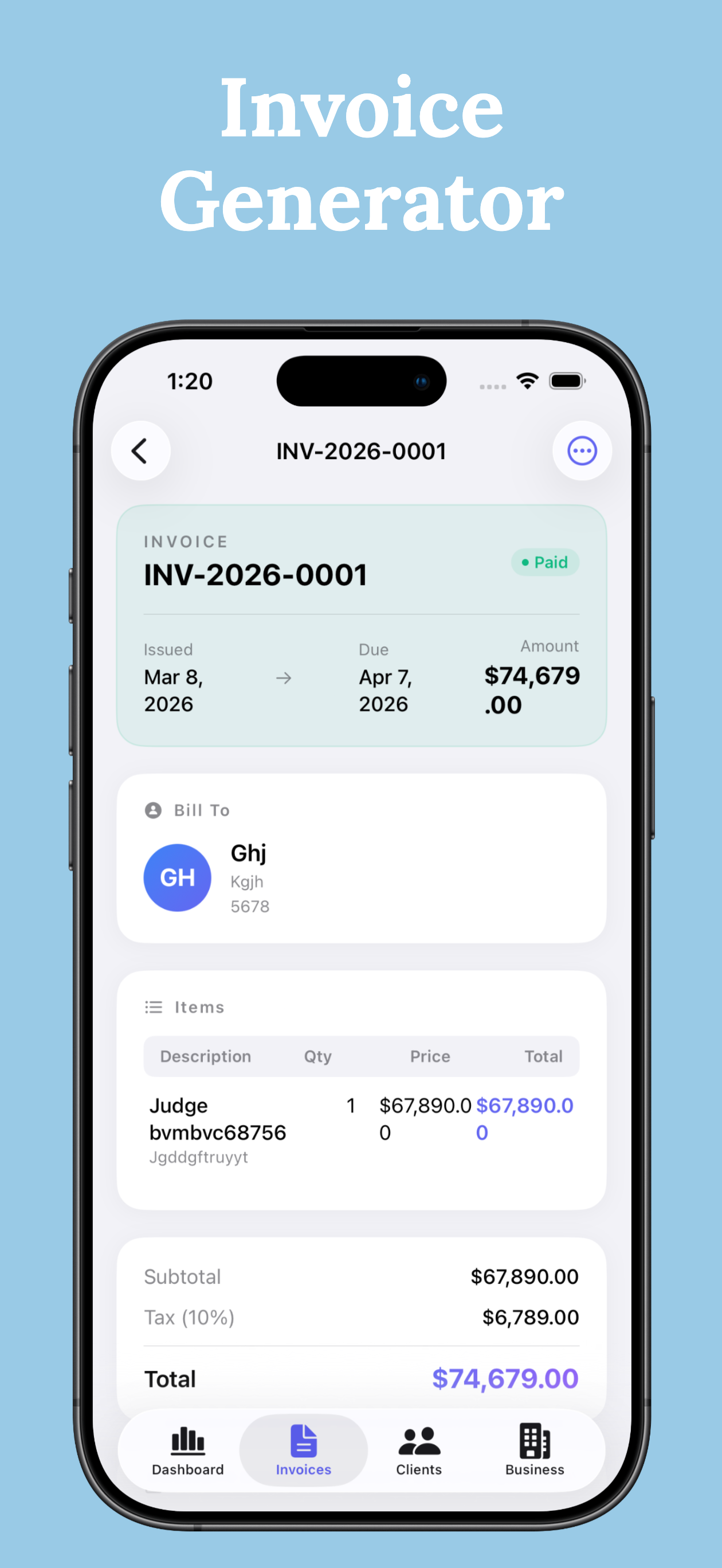PDF Invoice &  Receipt Maker