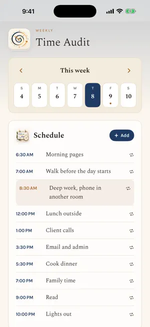 Time Audit: Daily Reflection screenshot 1