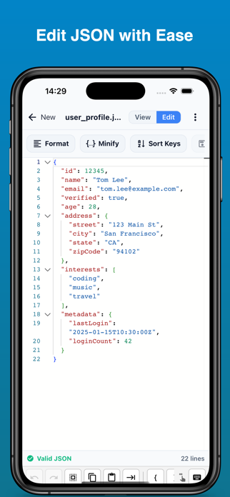 JSON Viewer & Editor Screenshot 3 of 6