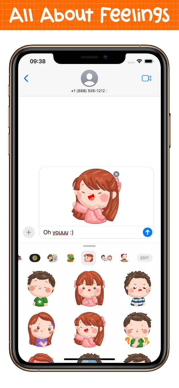 Screenshot #1 pour Cute Emotions Sticker Pack