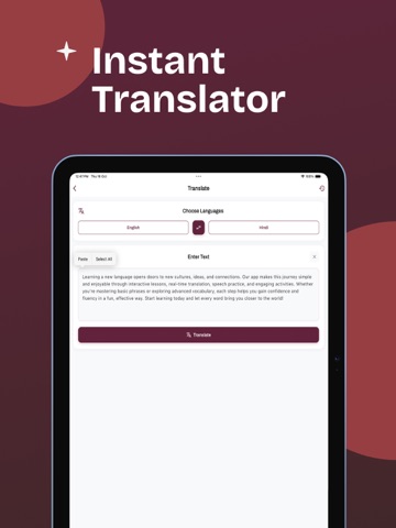 English to Hindi Translator iPad screenshot