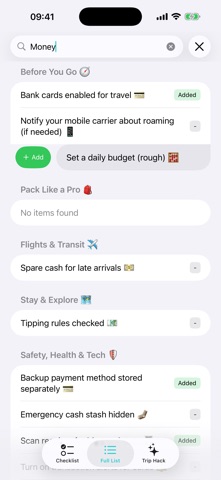 Trip Checklist Screenshot 2 of 7