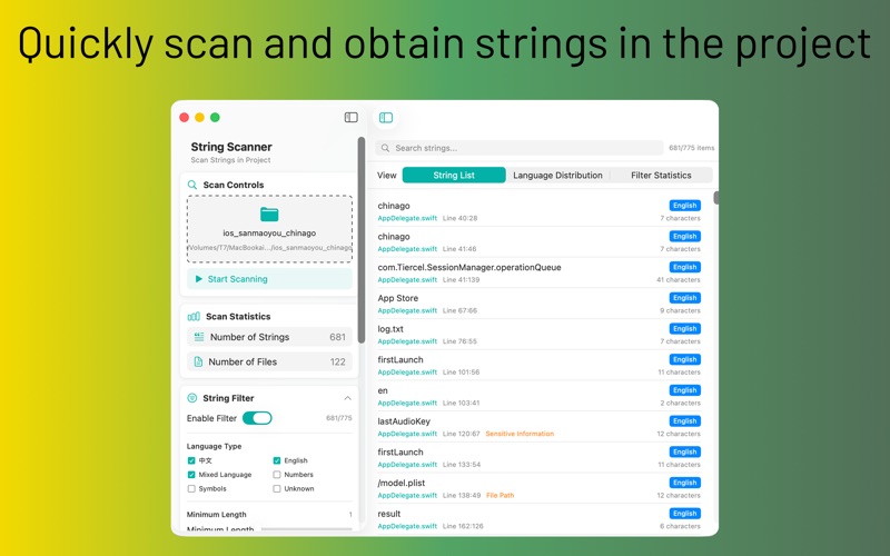 ScannerString app screenshot