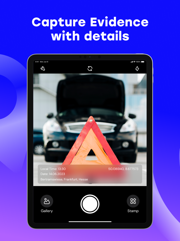 GPS Map Camera with Time Stamp iPad screenshot 5 - Travel app