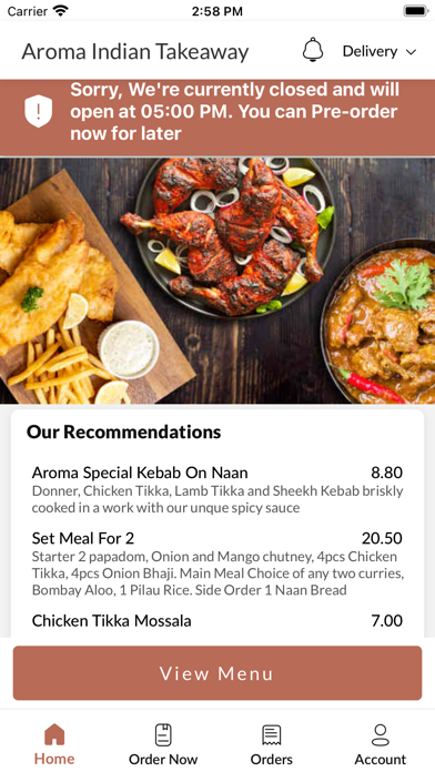 Aroma Indian Takeaway. Screenshot