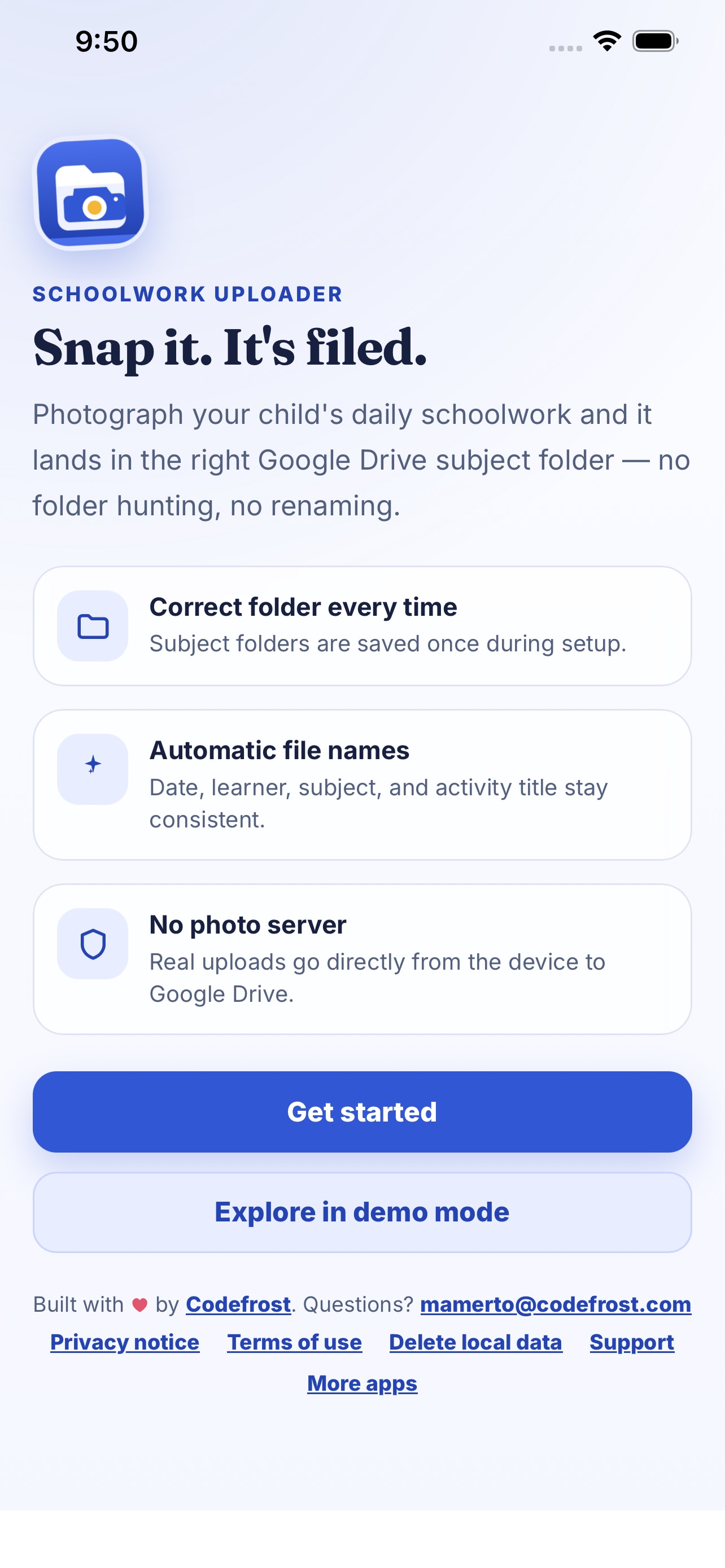 Screenshot 1 of SchoolSnap by Codefrost
