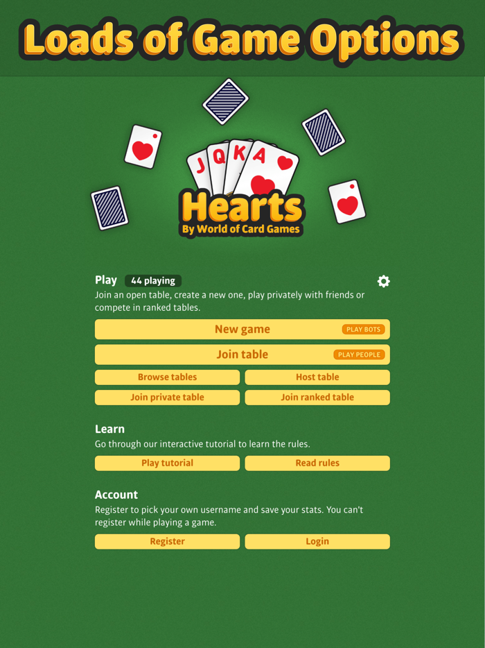 Hearts Multiplayer Card Game