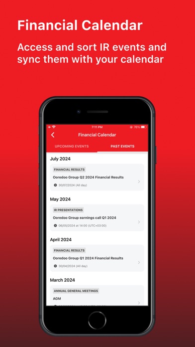 Ooredoo Investor Relations Screenshot