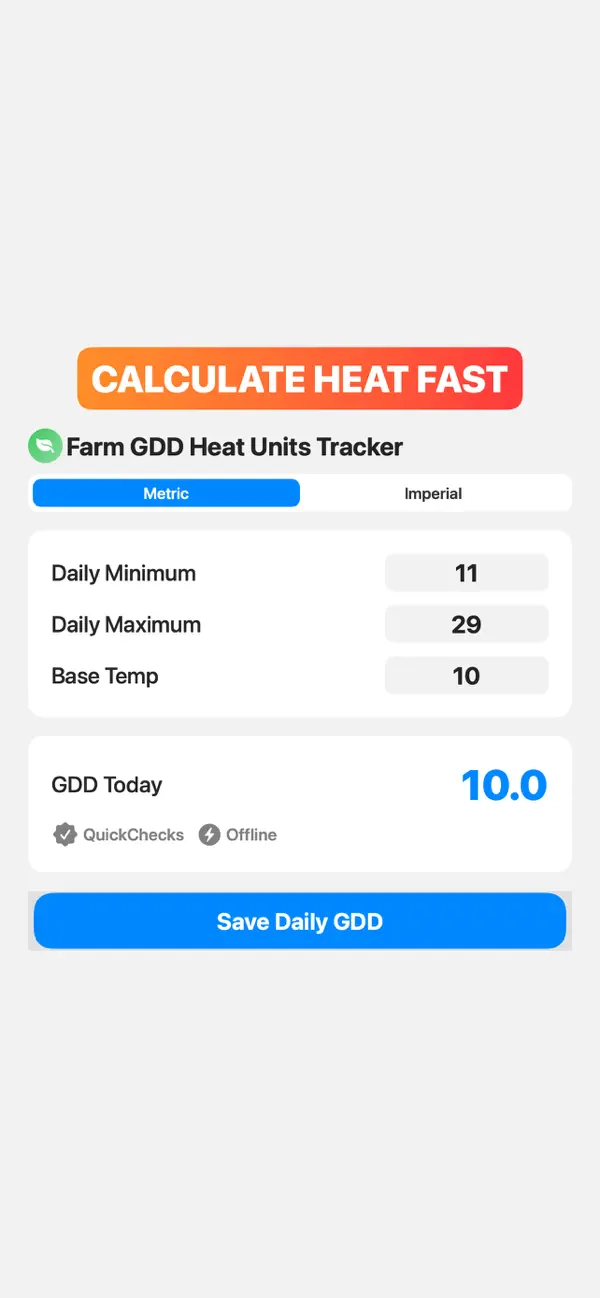 Screenshot #2 pour Farm GDD Heat Units Tracker