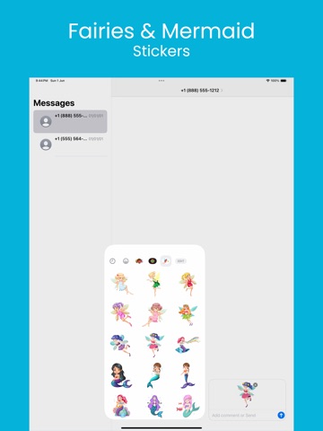 Fairies & Mermaid Stickers iPad screenshot