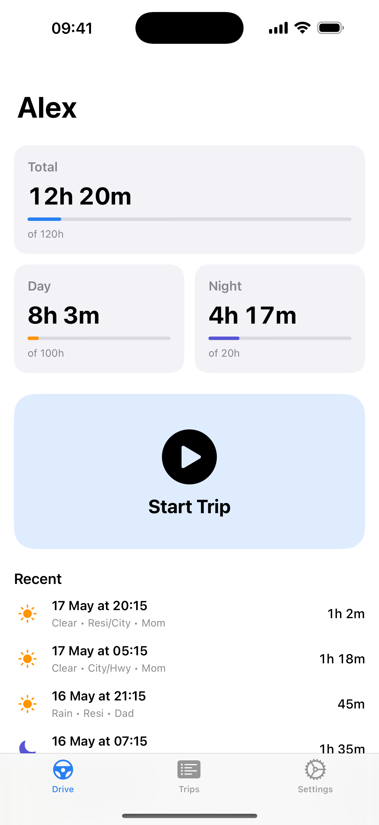 DriveLog: Permit Hours