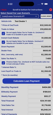 Auto Car Loan Payment Calc Pro screenshot