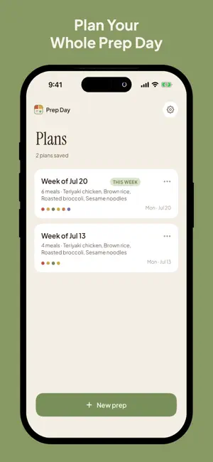 Prep Day: Weekly Meal Planner screenshot 1