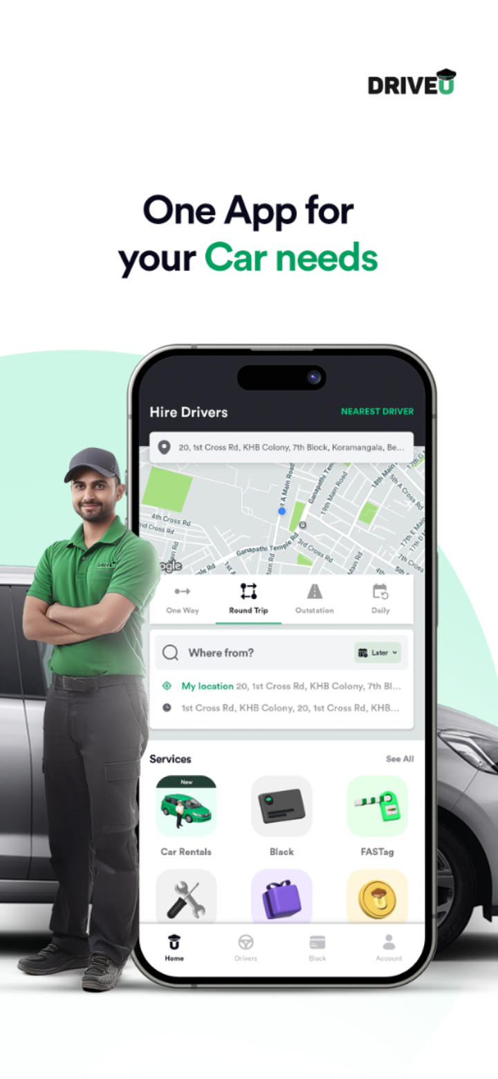 DriveU: Hire Driver for Car screenshot 1