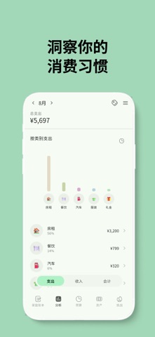 绿色记账本: 手动记账软件·情侣夫妻共享·预算日历 screenshot