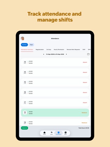 Zoho People - HR management iPad screenshot