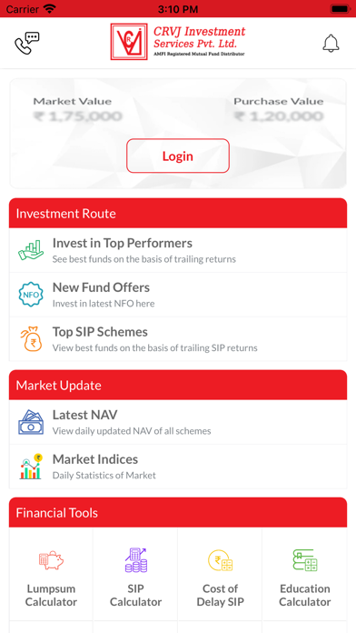 CRVJ Investment Services Screenshot