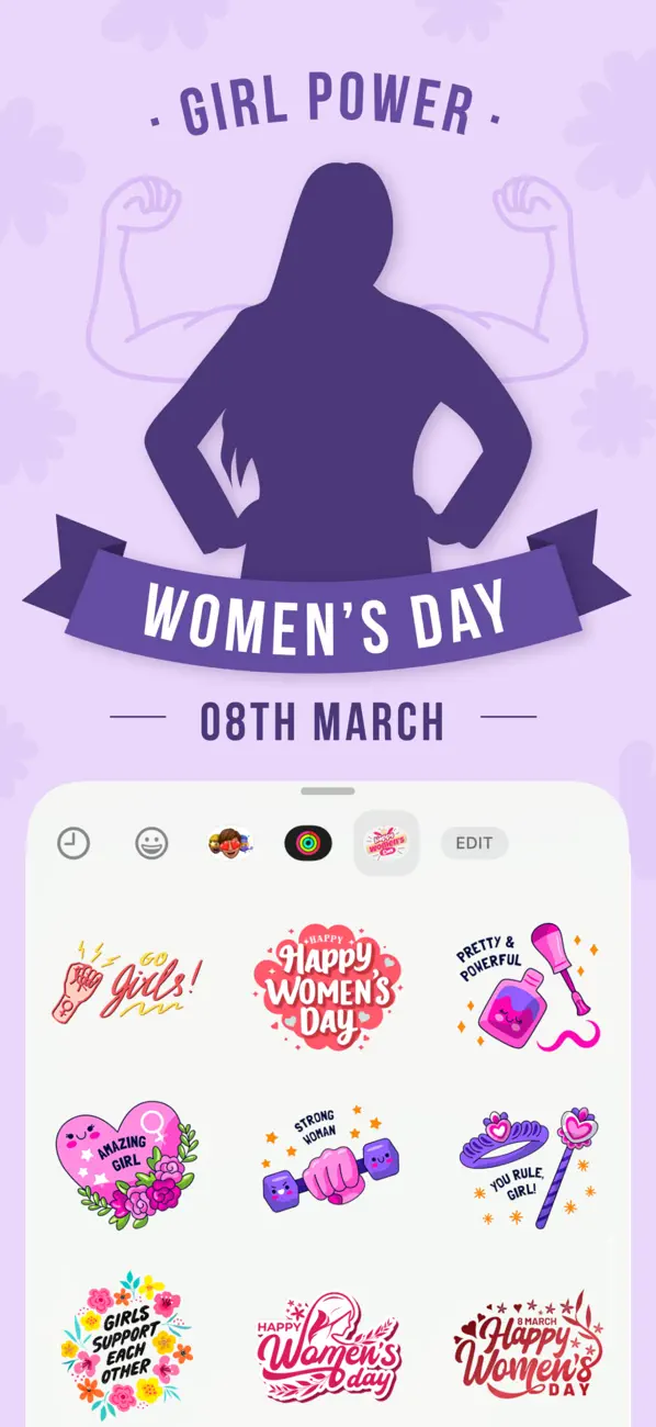 Screenshot #1 pour Women's Day Stickers - Go Girl