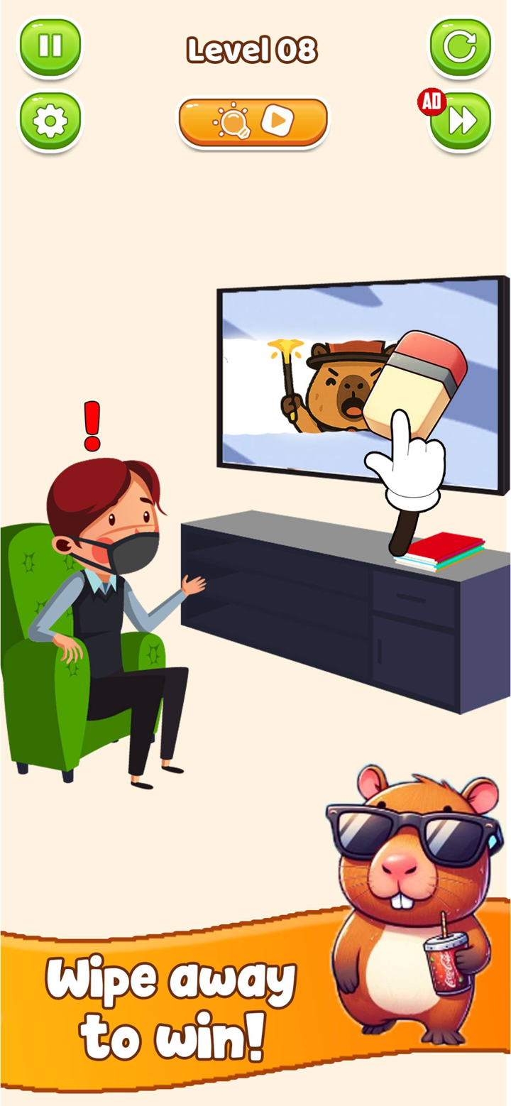 擦除寻找水豚谜题 screenshot 3