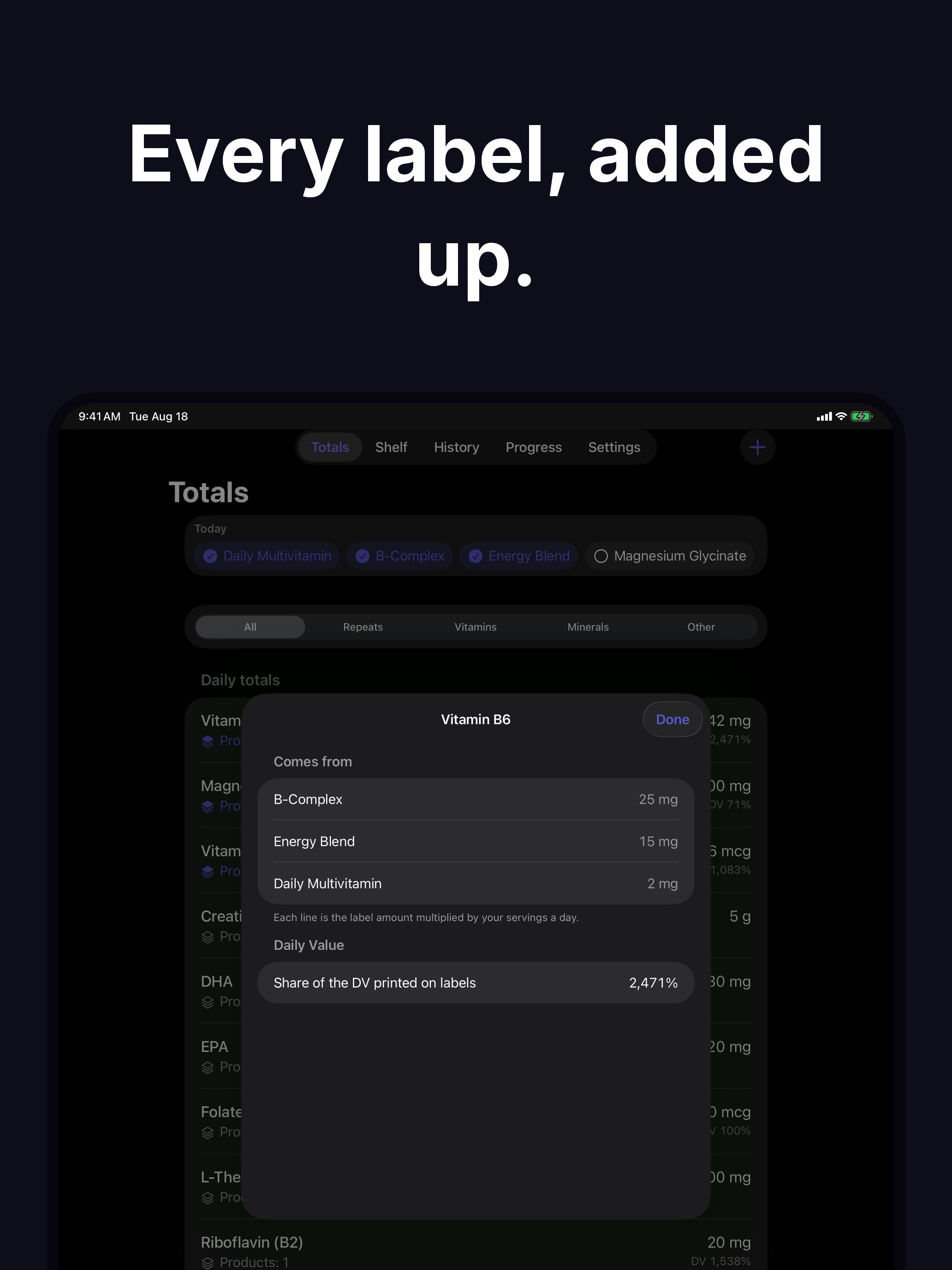 Supplement Stack: Vitamin Log screenshot 6