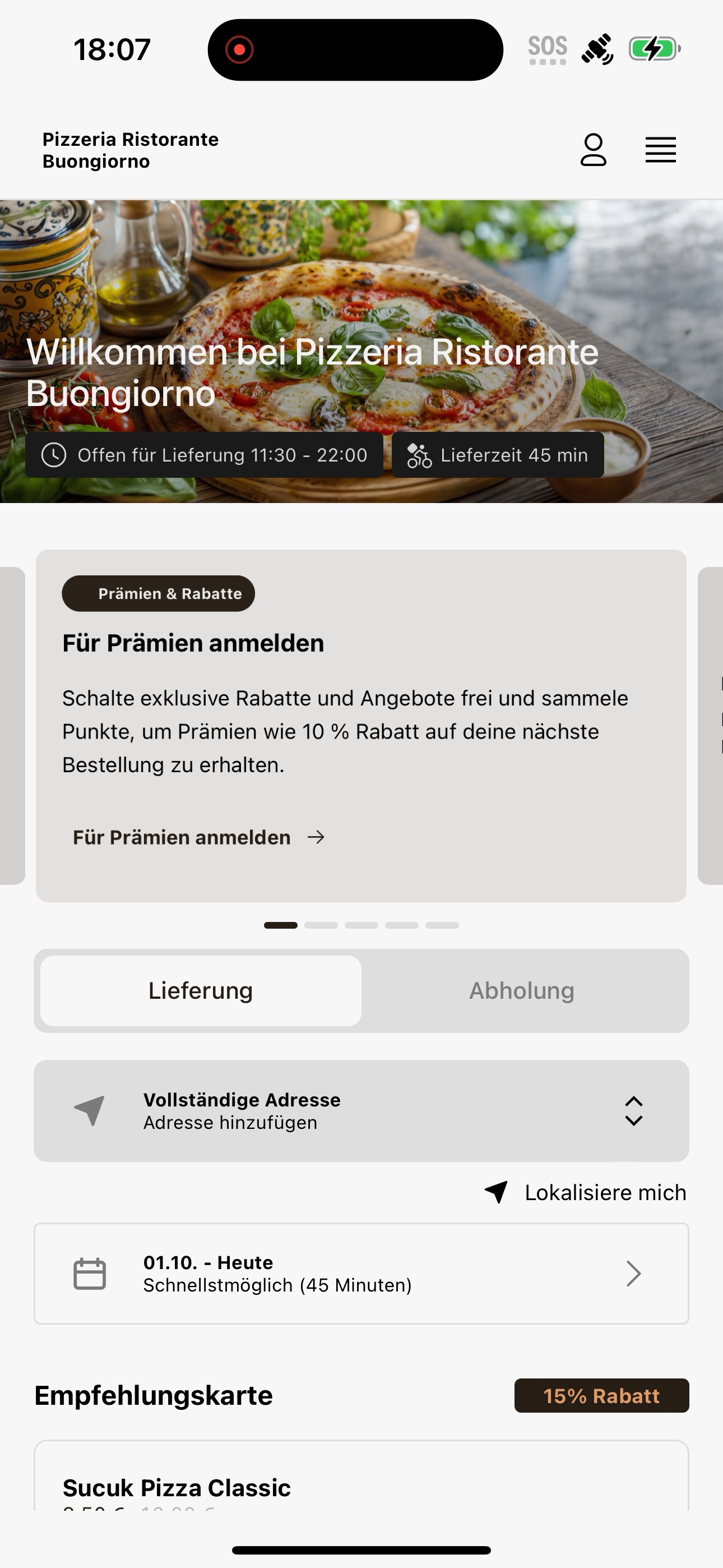 Screenshot 1 of Pizzeria Ristorante Buongiorno