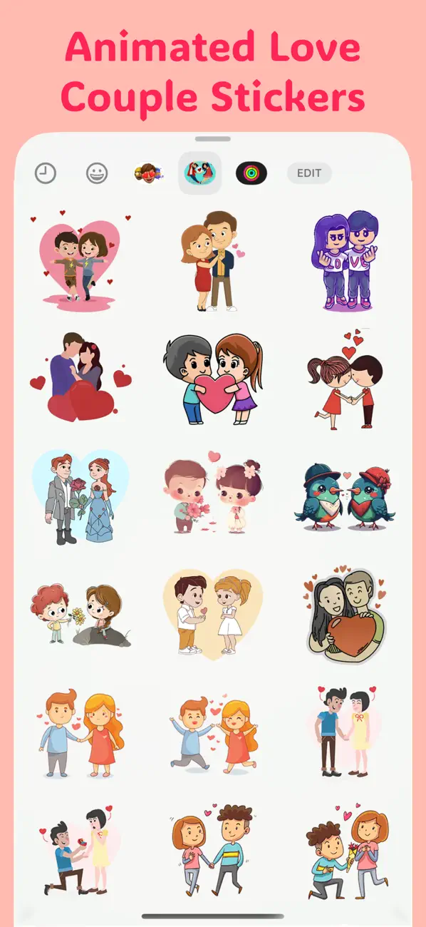#3. Animated Love Couple Stickers (iOS) By: Vikas Kumar