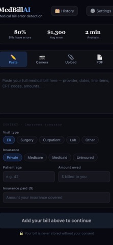 MedBillAI screenshot