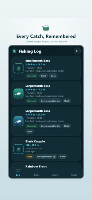 Fishing Log & Catch Tracker screenshot 1