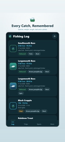 Fishing Log & Catch Tracker iPhone screenshot