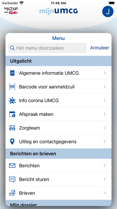 mijnUMCG Screenshot