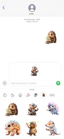 沉思的穿山甲贴纸 screenshot
